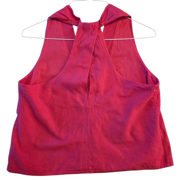 Banana Republic Linen-Blend Pink Racerback Blouse - M - Picture 3 of 4